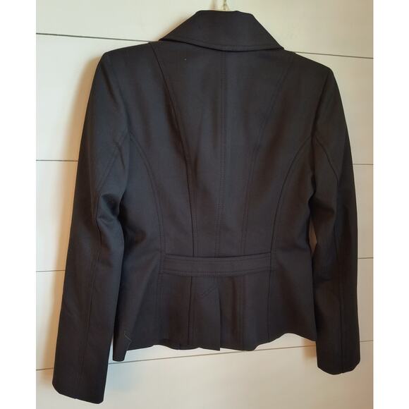 Cache Tailored Fit Blazer Women's Sz S Black Flap Pockets 3 Button Lined Jacket - Picture 16 of 16